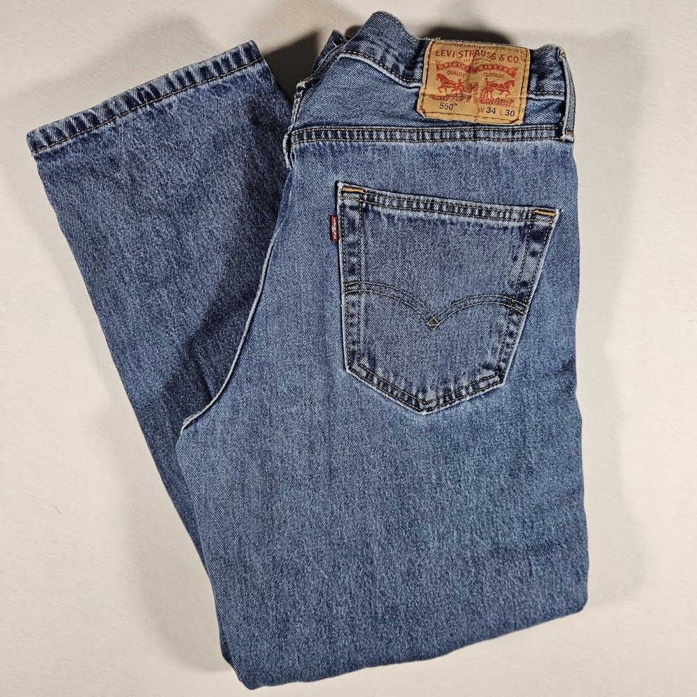 Levi's 550 Relaxed Fit Tapered Jeans Mens 34x30 Medium Wash Stonewash Indigo